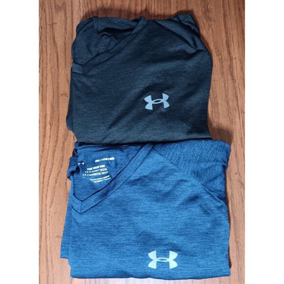 Under Armour Tech Tee Shirt Mens 4XL Lot Blue Black Loose Short Sleeve Workout - Picture 1 of 12